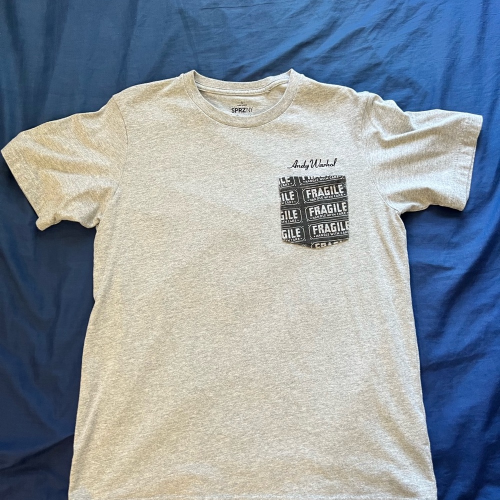 Uniqlo “Andy Warhol” Light Gray Graphic Pocket Tee